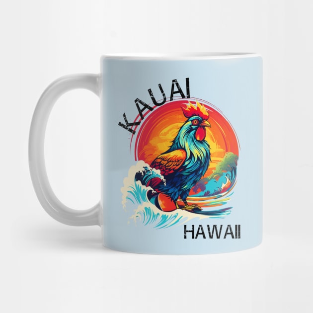 Kauai Hawaii - Rooster (with Black Lettering) by VelvetRoom